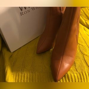 Ron white leather boots